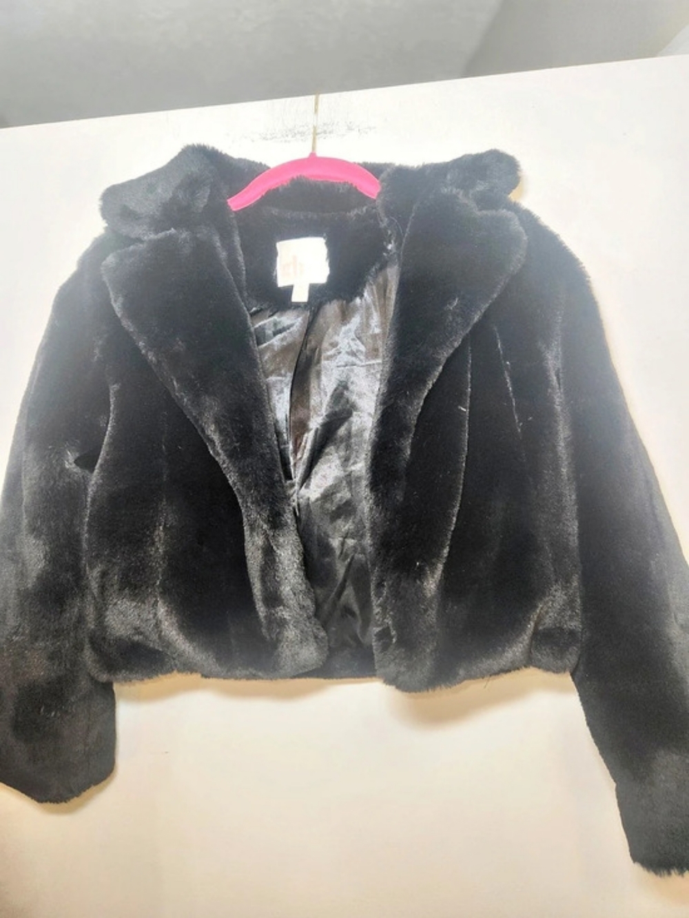 GB girls Faux Fur Jacket Black Girls Medium 10/12